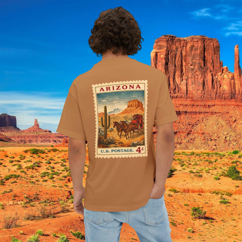 Arizona Postage Stamp Tee | Vintage Desert Cactus Cowboy Design