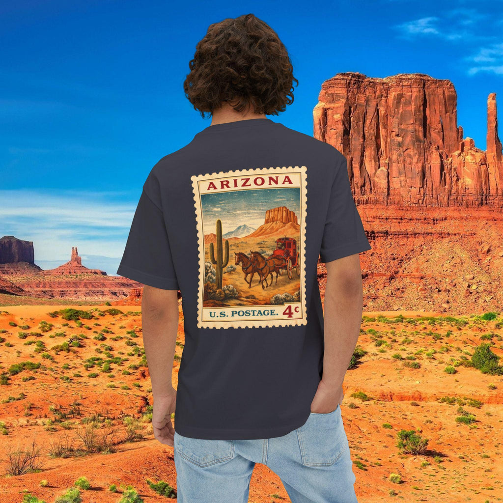 Arizona Postage Stamp Tee | Vintage Desert Cactus Cowboy Design